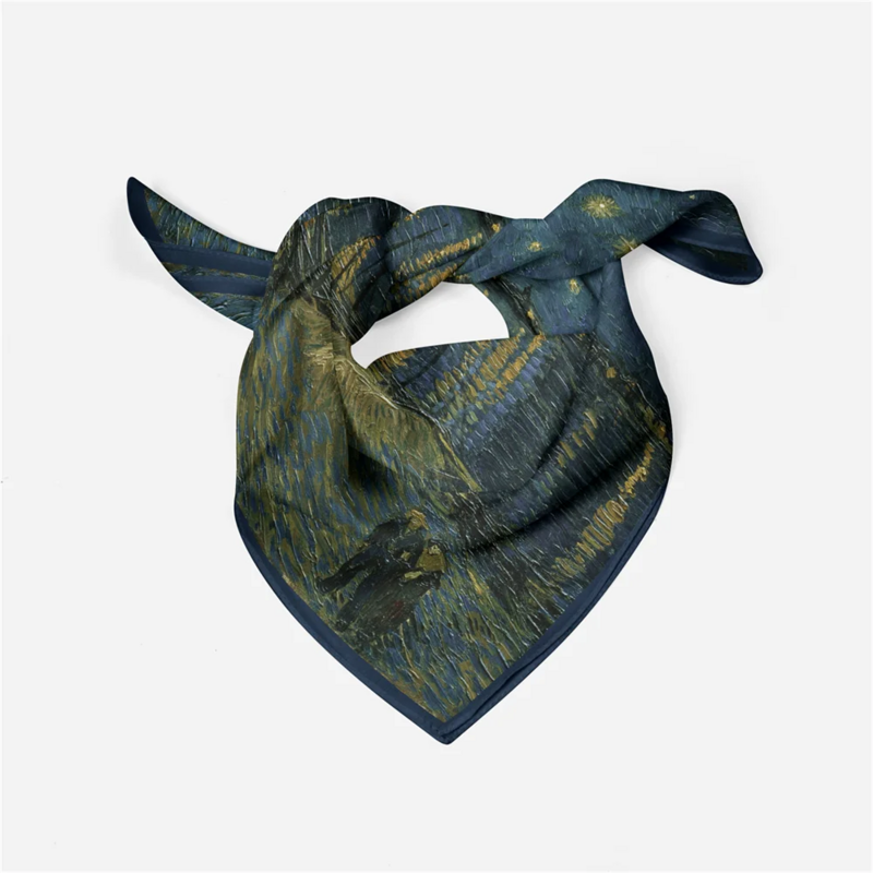 女性用シルクスカーフ,寸法53cm,正方形のナイトスカーフ,バンダナ,小さなヒジャーブ