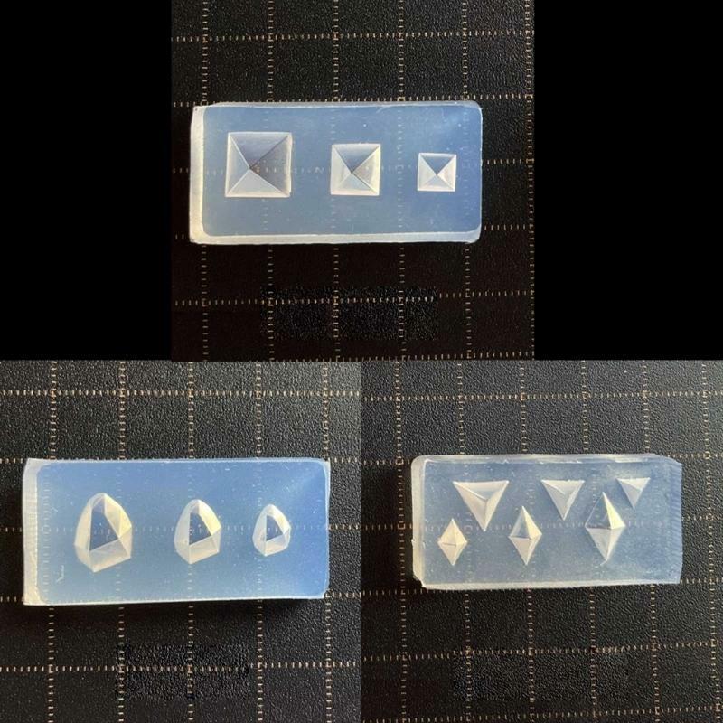X7ya 15 pçs 3d mini moldes facetados molde da arte do prego combinação silicone molde decorativo arte do prego fazendo
