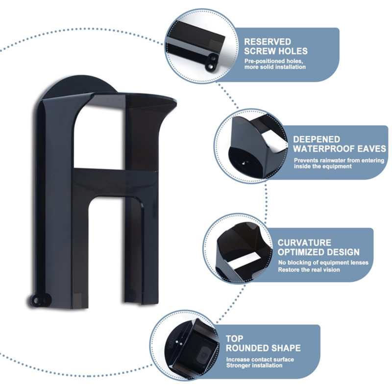 Black Plastic Doorbell Rain Cover Suitable for Ring Models Doorbell Waterproof Protector Shield Video Doorbells
