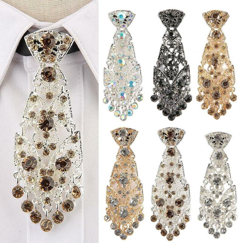 고급 금속 다이아몬드 넥타이, 고급 장인 액세서리, 웨딩 파티 패션 액세서리, 옷깃 핀