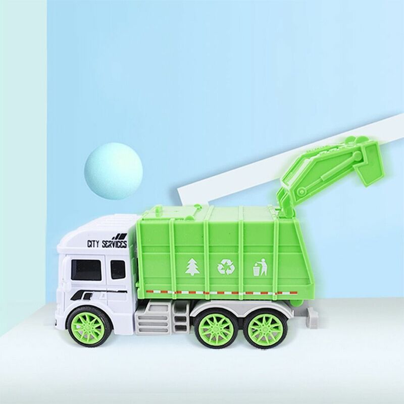 Mainan penyortir sampah mainan klasifikasi mainan Mini Model 4 kaleng sampah miniatur menyortir kartu alat bantu pendidikan truk sampah