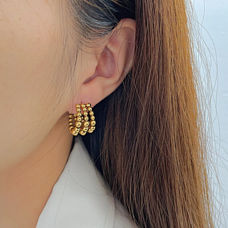 DARHSEN orecchini a bottone con dichiarazione di nuovo arrivo per le donne gioielli di moda regalo per feste in acciaio inossidabile Color oro da donna