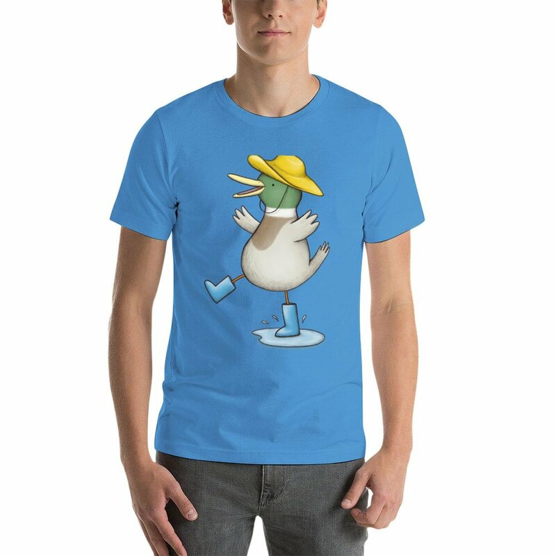 Camiseta de pato poça masculina, camiseta de manga curta, tops grandes, animal print, roupas masculinas