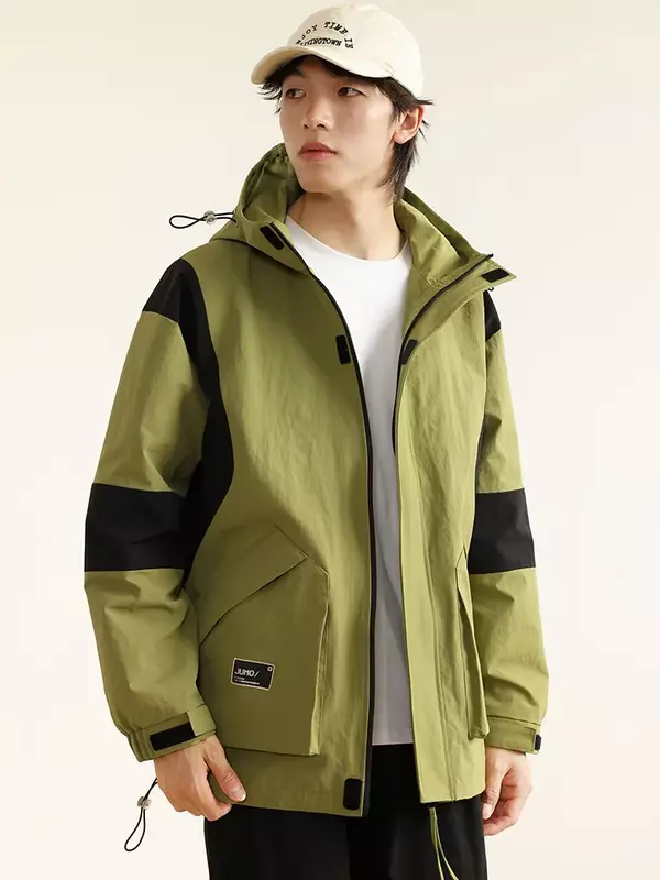 2024 Nieuwe Lente Herenjas Koreaanse Mode Streetwear Windjack Heren Losse Casual Jacks Patchwork Jas Plus Maat 8xl