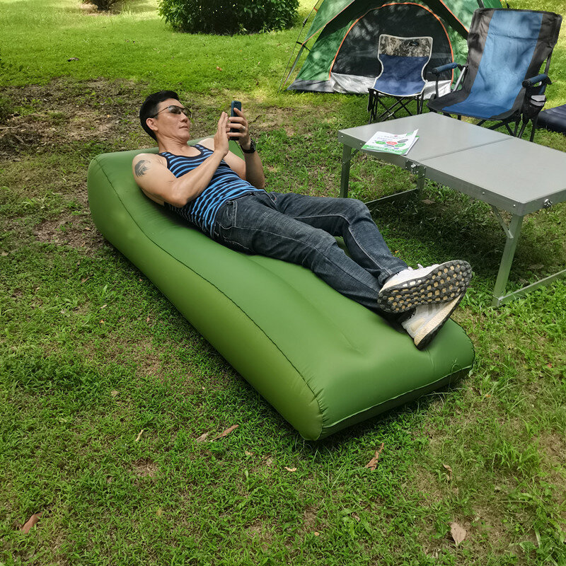 Cama de aire inflable con bomba integrada, sofá inflable automático, colchón portátil para acampar al aire libre, cojín perezoso, cama plegable portátil