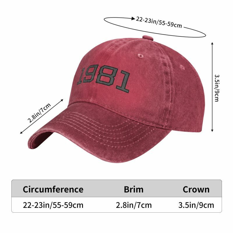 Personalized Cotton Cool Born In Birthday 1981 Birth Year Gift Baseball Cap Sun Protection Men Women's Adjustable Dad Hat Autumn
