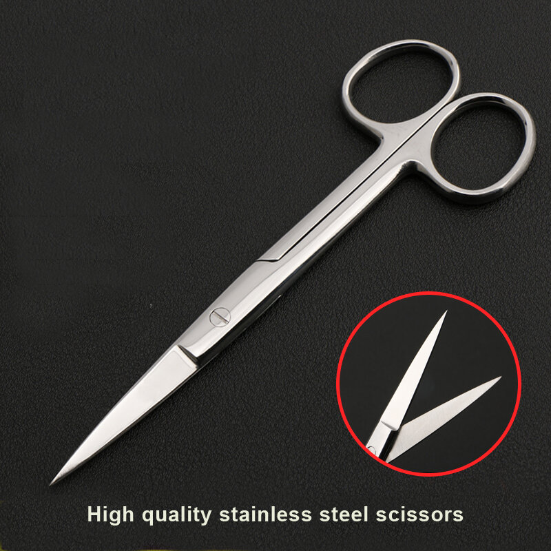 Custom scissors surgical instruments ophthalmic stainless steel scissors pointed round head double eyelid shaping tools