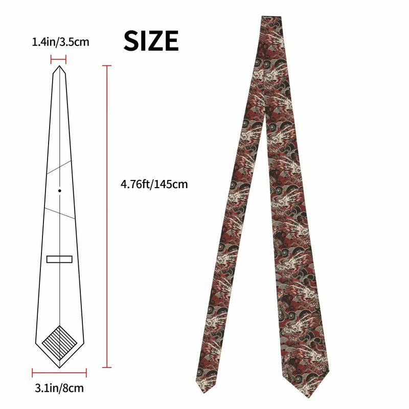 เนคไทลายมังกรจีนสุดเท่เนคไทพิมพ์ลาย3D เนคไทผ้าโพลีเอสเตอร์