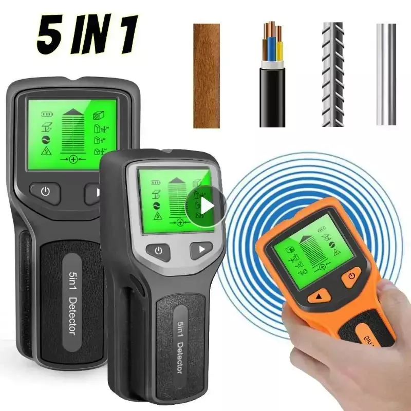 Digital Elétrica Metal Detector, Scanner de parede, Tensão AC, Live Wire Detect, Finder, Novo, 5 em 1