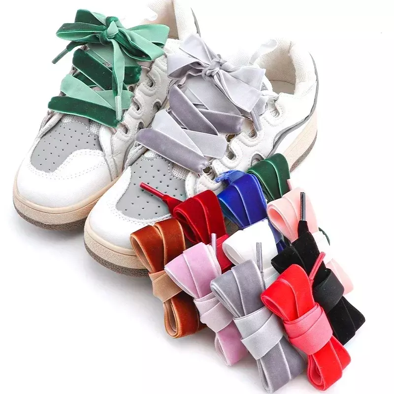 1Pair New Suede Shoe Laces 1.5CM Width Flat Shoelaces Casual Sneakers Rope Shoelace for Shoes 100/120/140/160CM Shoe Accessories