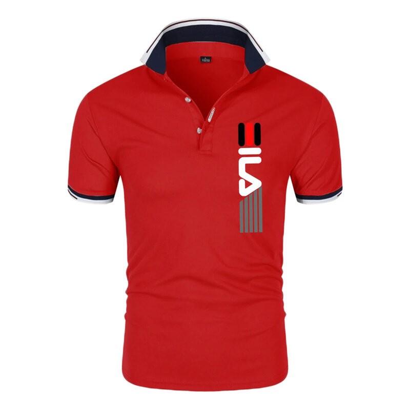 2024 Summer New Men's Lapel Anti-pillin Polo Shirt printing  Short Sleeve Casual Business Fashion Slim Fit Polo Shirt for Men