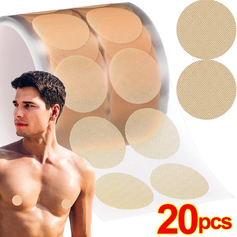Adesivos invisíveis para homens e mulheres, conjunto de 2 ou 20 peças, almofada de sutiã para levantar o peito, proteção no peito