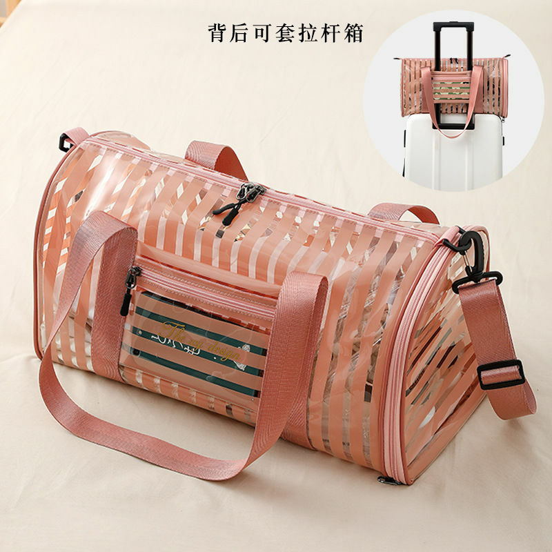 PVC Candy Colored Large Capacity Dry Wet Separation Swimming Storage Bag Waterproof Travel Multifunctional Handbag for Women