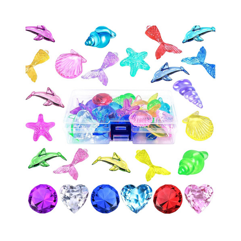 الملونة المحيط البحرية الحيوانات الكنز الصدور ، الغوص Playset ، صناديق القراصنة ، الدعائم لحمام السباحة ، 26 قطعة