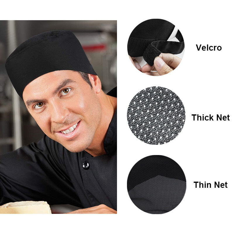 Mesh Top Thick Thin Net Cap Sushi Restaurant Waiter Chef Hat Catering Cafe Bakery Cook Cap Japanese Korean Style Cuisine Hats