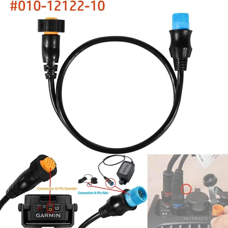 Kabel adaptor Sounder 12-Pin transduser 8-Pin dengan XID untuk Model #18079194, ganti untuk nomor suku cadang #010-12122-10