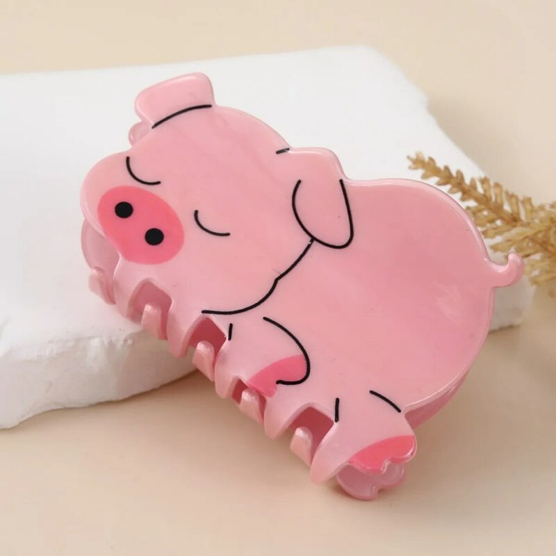 DuoShang New Style Animal Series Pig Cat Acrylic Hair Claw Light Luxury Cute Cartoon Claw Clip for Women Girls Hair Accessories