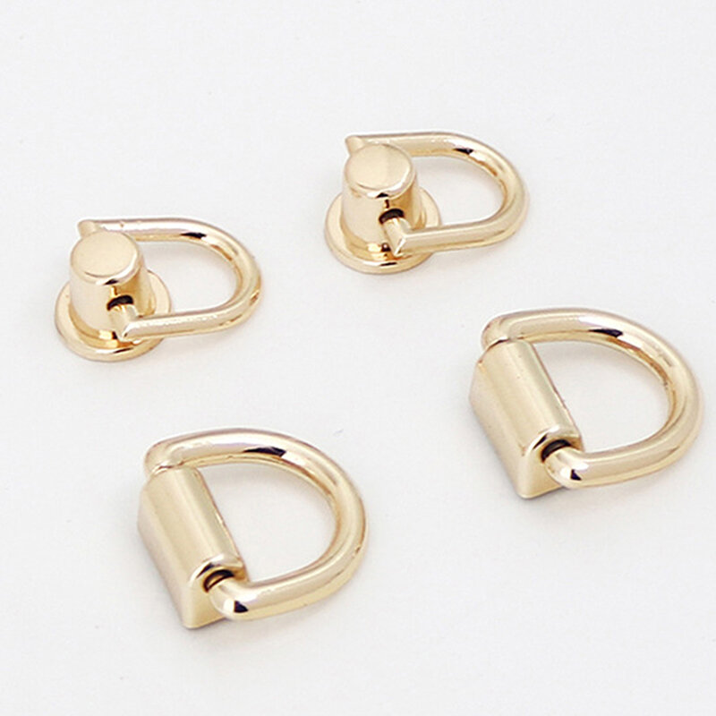 1Pc Metal D Ring Stud Side Clip Buckles Bag Screw Nail Rivet Strap Connector Hang Buckle DIY Purse Leather Bag Accessories