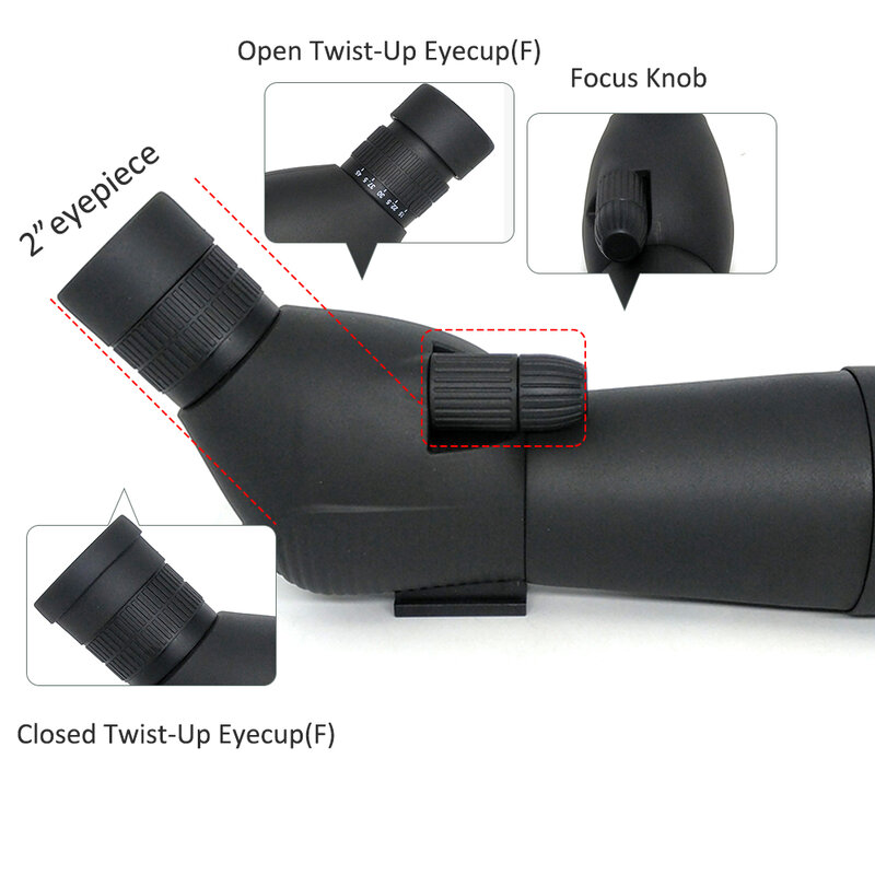 Spotting escopo longo alcance 15-45x60 profissional monocular telescópio spyglass compatível com adaptador para tiro ao alvo
