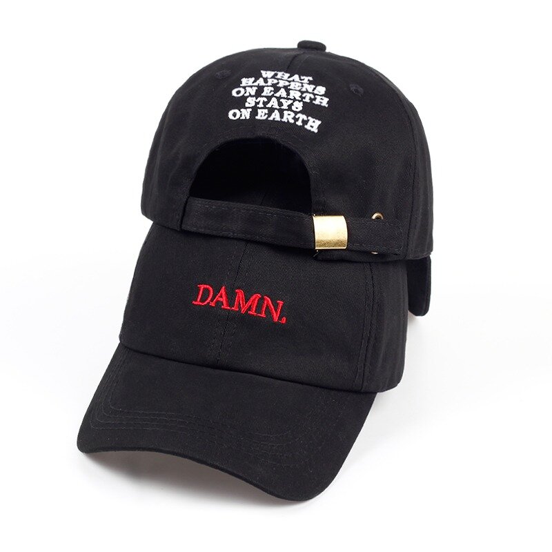 DAMN-Boné bordado para homens e mulheres, chapéu costurado, chapéu para pai, chapéu para pai, hip hop, rapper sem forro, snapback, rapper