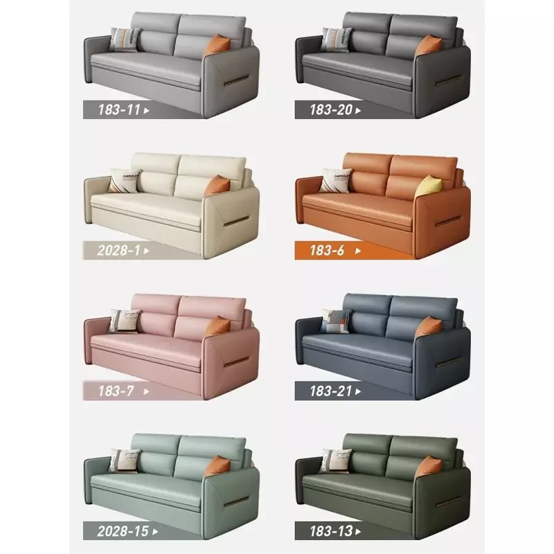 Sofa bed, waterproof technical fabric, foldable day-bed, small apartment, living room, double pull-out multi-functional storage