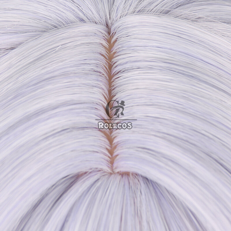 Roecos-コスプレウィッグ,人工毛,耐熱性,スターレール,白,混合,紫,095 cm