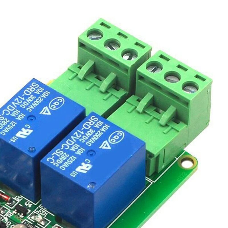 Módulo de relé modbus-rtu, 2 canales, 12V, interruptor de entrada/salida, Comunicación RS485/TTL, 2 piezas