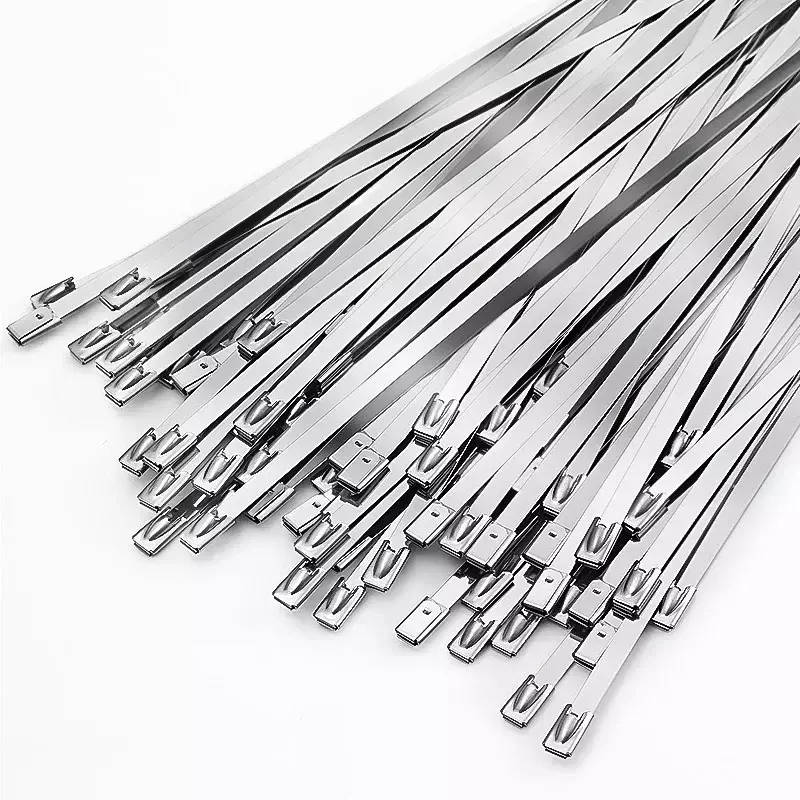 Bridas de acero inoxidable para cables, anillo de sujeción autosellante reutilizable, organizador de cables de Hardware de Metal multiusos, 20/40 piezas