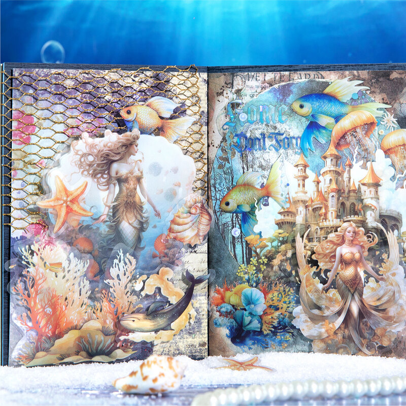 6Paks/Lot Oceaanlandschap Serie Retro Markers Fotoalbum Decoratie Huisdiersticker