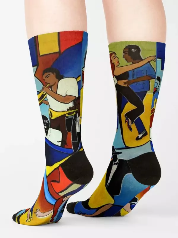 Calcetines de Colores para mujer y hombre, medias de diseño fresco, Salsa