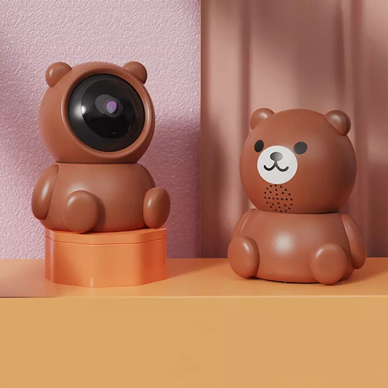 Камера наблюдения с Wi-Fi, панорамный монитор на 360 градусов, удаленный Медведь Тедди для наблюдения за ребенком с автоматическим отслеживанием