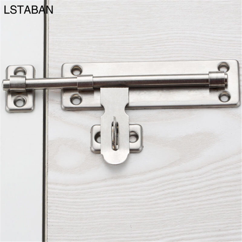 4/6 Inches Stainless Steel Drawer Cabinet Latch Barrel Bolt Padlock Clasp Set Sliding Door Lock Furniture Hardware Door Latch