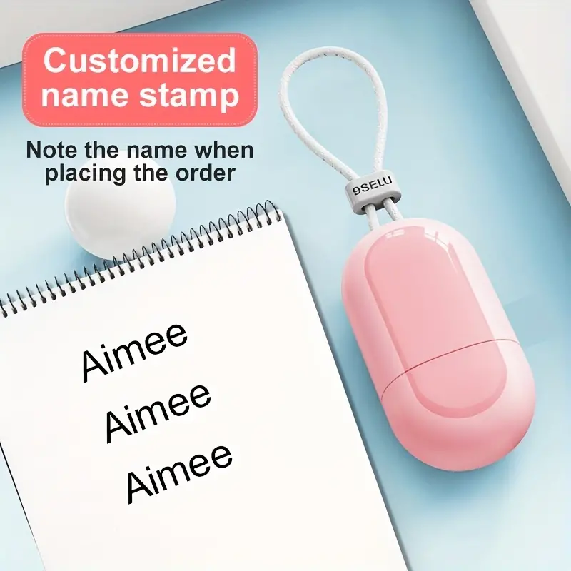 1pc Customized Personal Name Stamp Black/white/red/blue/pink Handwritten Signature Seal Engraving Customized Seal Private Seal A