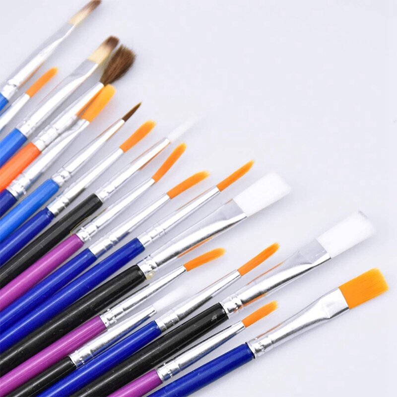 Colorido artista Paint Brush Set para crianças, infantil Paint Brushes Starter Set, ferramenta de desenho aquarela, 30pcs