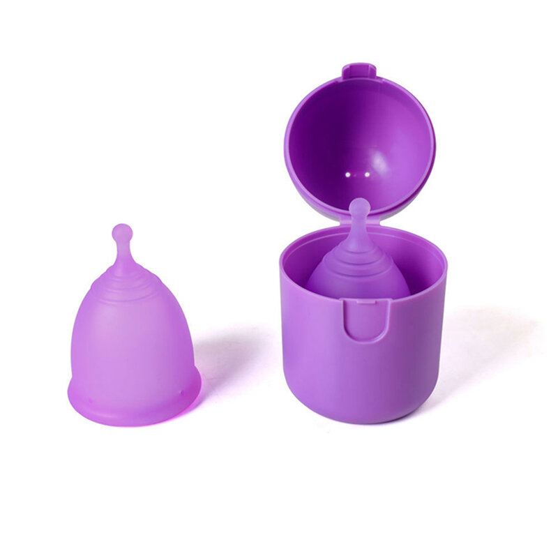 Silicone Menstrual Cup Set, Esterilizador Portátil, Caixa De Desinfecção