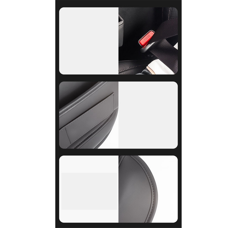 Organizador de cuero con textura de múltiples tarjetas para coche, bolsa con relleno de espacio de asiento, Control central de costura, ajustable