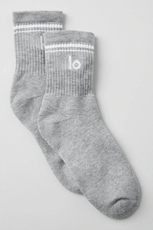 LO Yoga calzini da donna tinta unita a righe in bianco e nero calzini Unisex a righe di media lunghezza in cotone calzino sportivo traspirante
