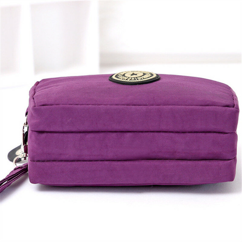 Monedero Mujeres Fashion Zipper Wallet, Women's Casual Waterproof Clutch Bag Versatile Nylon Phone Bag with Wristlet
