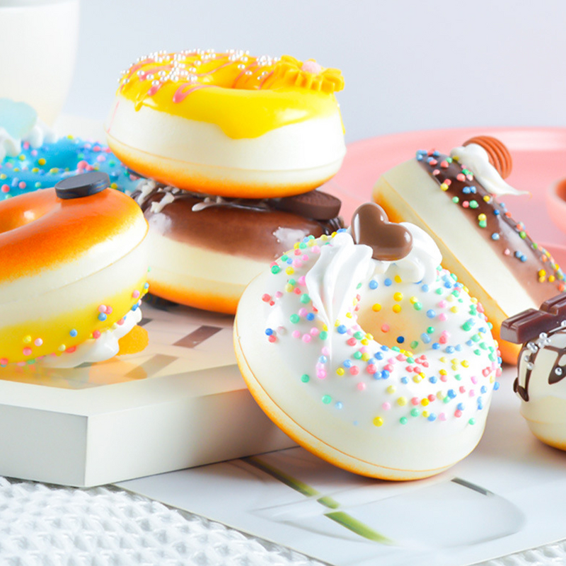4 Stück farbige Donuts Modelle simulierte Donuts Foto Requisiten gefälschte Donut Modelle Party dekore