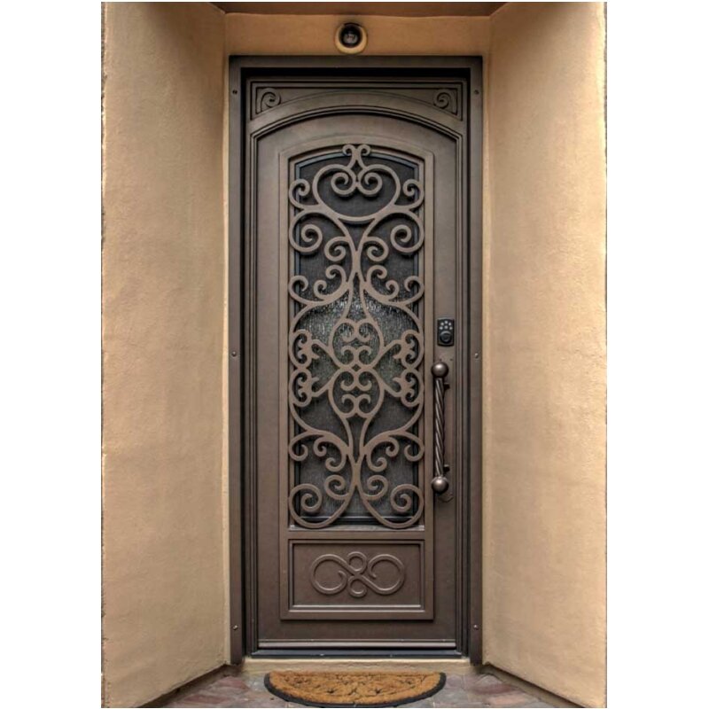 Pojedyncze drzwi żelaza sprzedaje się w rozsądnej cenie drzwi z kutego żelaza pojedyncze drzwi żelazna brama wzorów