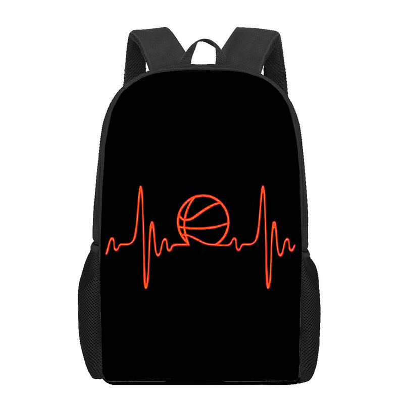 Basketball Print School Bags para meninas e meninos, Mochilas infantis, Saco de livro de estudante feminino, Mochila bonita