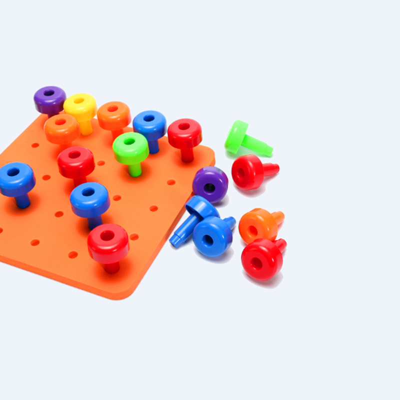 Tablero de clavija Montessori para niños pequeños, juguete de terapia de Motor fino, con forma de tornillo apilado, 30 piezas