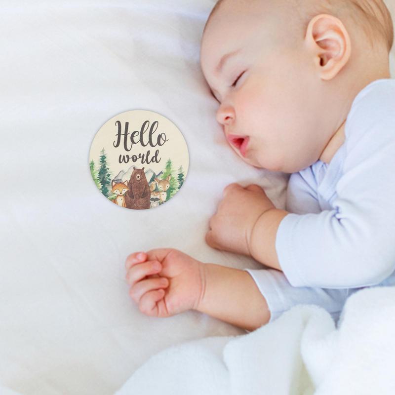 Bonito Impresso Madeira Milestone Cartões Mensais, Photo Prop, Discos, Anúncio do bebê, Baby Cards