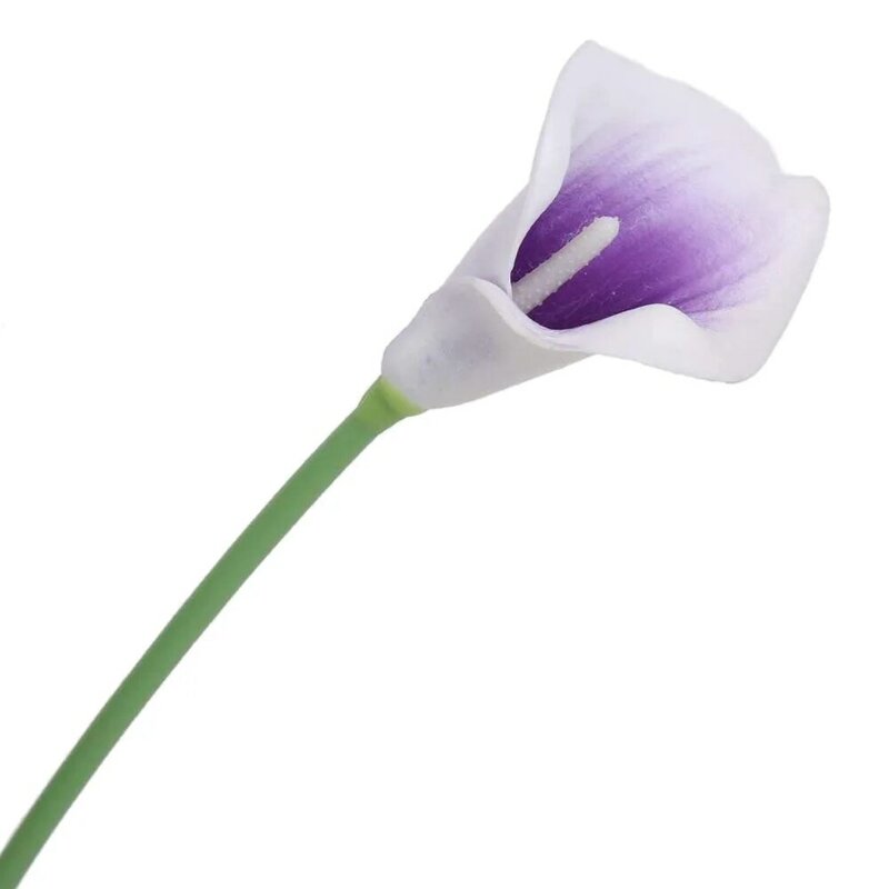 24 szt. Sztuczna kalla lilie do dekoracji wnętrz DIY (fioletowy w kolorze białym)