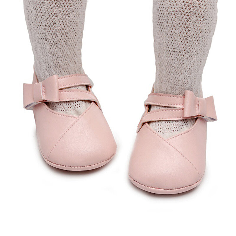 SCEINRET-Chaussures à essence Mary pour bébés filles, chaussures plates princesse Bowvétérans t, chaussures de marche décontractées pour nouveau-nés, 0-18M