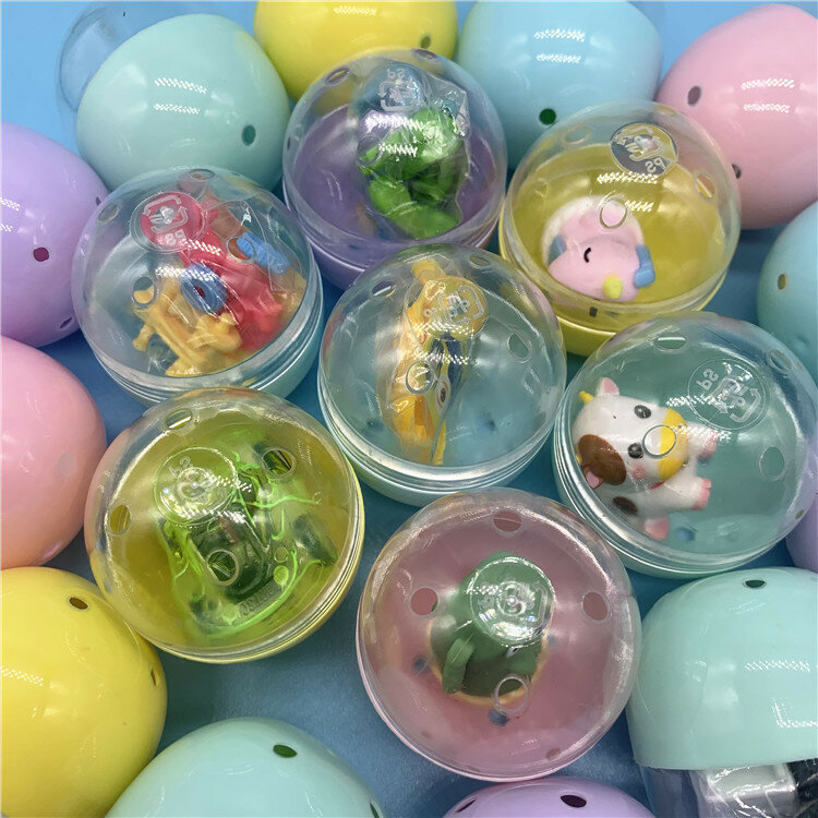 10Pcs 47X55MM Macaron Transparente Oval Surpresa Cápsula Brinquedos Coloridos Móveis Ovos de Páscoa Brinquedos para Bebê Crianças Frete Aleatório