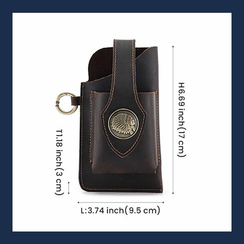 Multifunctional Leather Mobile Phone Bag Holster Mens Belt Bag Phone Pouch Wallet Phone Case for IPhone Samsung Huawei General