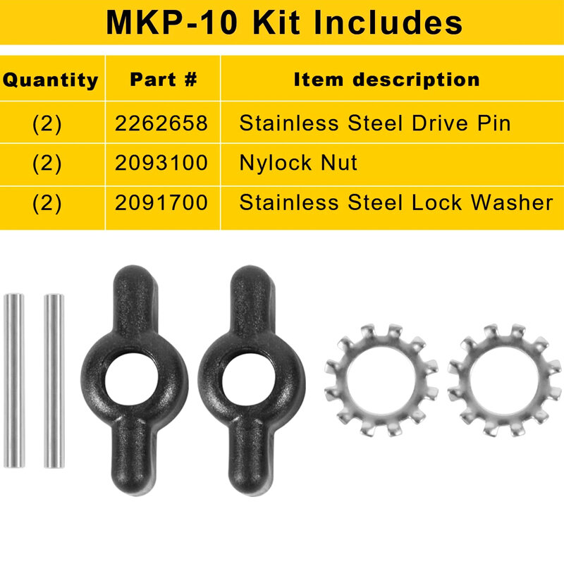 Kit de tuercas de apoyo MKP-10 1865011 B (1/2 "), Compatible con Motor de arrastre Minn Kota, MKP-4, que desaparecen y MKP-8, cuña sin Weedless