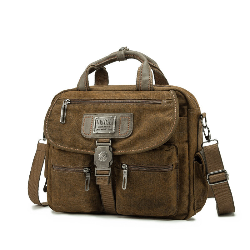 Retro Canvas Messenger Bags Multifunction Men Shoulder Briefcase Leisure Travel Handbag Toolkit Vintage Package mallet