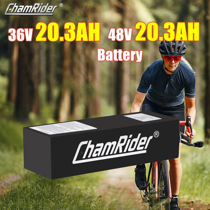 ChamRider-Cell Lithium Battery Pack para bicicleta, bicicleta, scooter elétrico, 36V, 48V, 20A, 30A, BMS, 350W, 500W, 750W, 18650